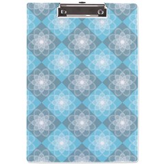 White Light Blue Gray Tile A4 Acrylic Clipboard by Ravend