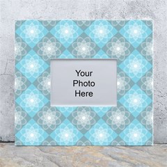 White Light Blue Gray Tile White Wall Photo Frame 5  X 7  by Ravend