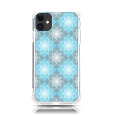 White Light Blue Gray Tile Iphone 11 Tpu Uv Print Case by Ravend