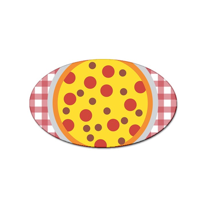 Pizza Table Pepperoni Sausage Sticker Oval (10 pack)