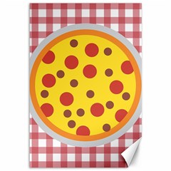 Pizza Table Pepperoni Sausage Canvas 12  X 18  by Ravend