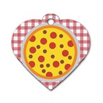 Pizza Table Pepperoni Sausage Dog Tag Heart (One Side) Front