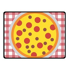 Pizza Table Pepperoni Sausage Fleece Blanket (small) by Ravend