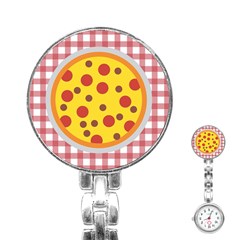 Pizza Table Pepperoni Sausage Stainless Steel Nurses Watch by Ravend