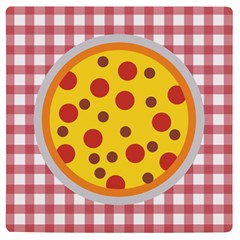 Pizza Table Pepperoni Sausage Uv Print Square Tile Coaster  by Ravend