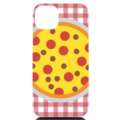 Pizza Table Pepperoni Sausage Iphone 14 Plus Black Uv Print Case by Ravend