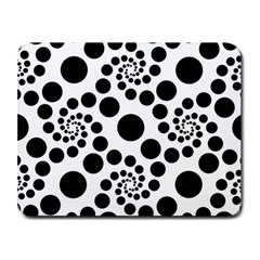 Dot Dots Round Black And White Small Mousepad by Ravend