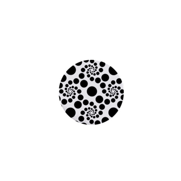 Dot Dots Round Black And White 1  Mini Buttons