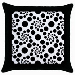 Dot Dots Round Black And White Throw Pillow Case (black) by Ravend