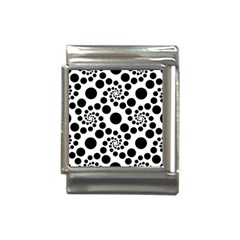 Dot Dots Round Black And White Italian Charm (13mm) by Ravend