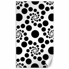 Dot Dots Round Black And White Canvas 40  X 72  by Ravend