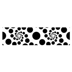 Dot Dots Round Black And White Oblong Satin Scarf (16  X 60 ) by Ravend