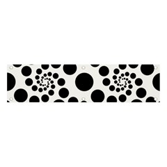 Dot Dots Round Black And White Banner And Sign 4  X 1  by Ravend