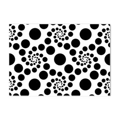 Dot Dots Round Black And White Crystal Sticker (a4) by Ravend