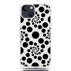 Dot Dots Round Black And White Iphone 13 Tpu Uv Print Case by Ravend