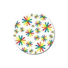 Celebrate Pattern Colorful Design Magnet 3  (round) by Ravend