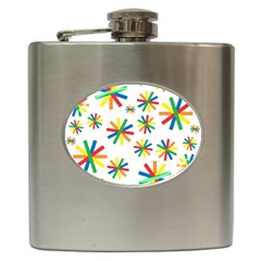 Celebrate Pattern Colorful Design Hip Flask (6 Oz) by Ravend