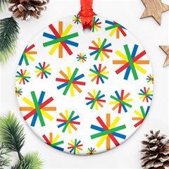 Celebrate Pattern Colorful Design Round Ornament (two Sides) by Ravend