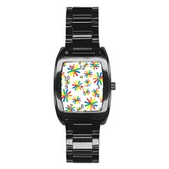 Celebrate Pattern Colorful Design Stainless Steel Barrel Watch by Ravend