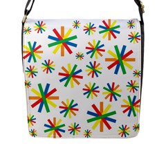 Celebrate Pattern Colorful Design Flap Closure Messenger Bag (l) by Ravend