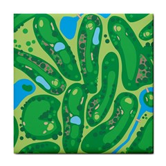 Golf Course Par Golf Course Green Tile Coaster by Ravend