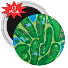 Golf Course Par Golf Course Green 3  Magnets (10 Pack)  by Ravend