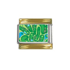 Golf Course Par Golf Course Green Gold Trim Italian Charm (9mm) by Ravend