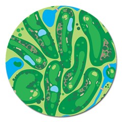 Golf Course Par Golf Course Green Magnet 5  (round) by Ravend