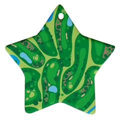 Golf Course Par Golf Course Green Star Ornament (two Sides) by Ravend