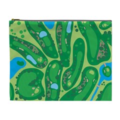 Golf Course Par Golf Course Green Cosmetic Bag (xl) by Ravend