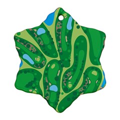 Golf Course Par Golf Course Green Ornament (snowflake) by Ravend