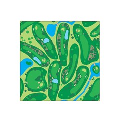 Golf Course Par Golf Course Green Satin Bandana Scarf 22  X 22  by Ravend