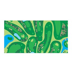 Golf Course Par Golf Course Green Satin Wrap 35  X 70  by Ravend