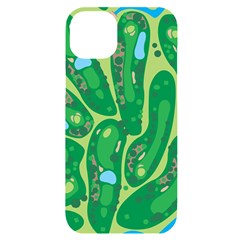 Golf Course Par Golf Course Green Iphone 14 Plus Black Uv Print Case by Ravend