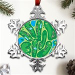 Golf Course Par Golf Course Green Metal Small Snowflake Ornament Front