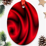 Background Red Color Swirl Ornament (Oval) Front