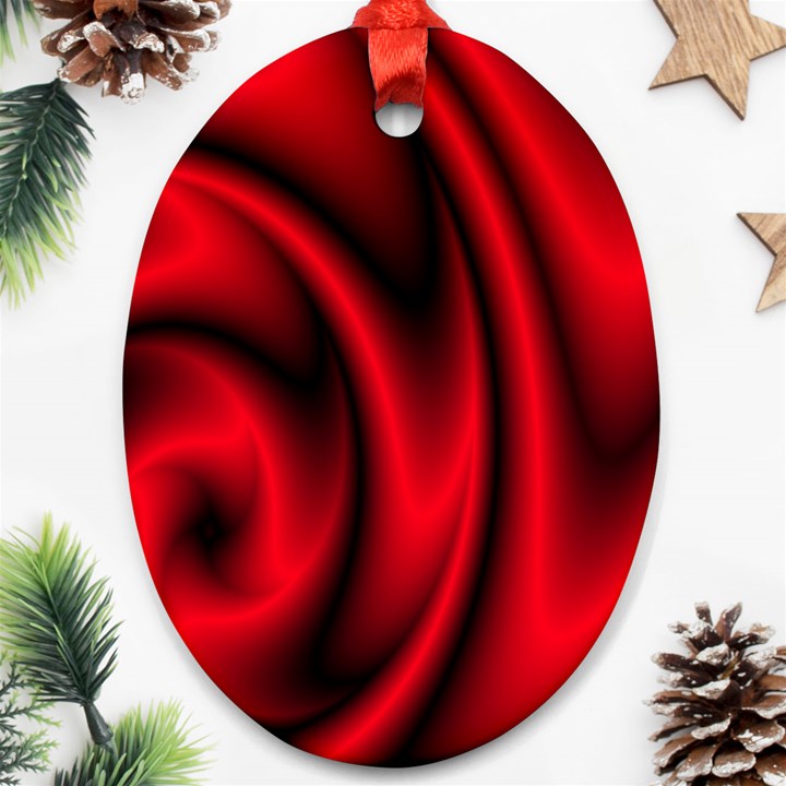 Background Red Color Swirl Ornament (Oval)