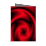 Background Red Color Swirl Mini Greeting Card Right