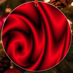 Background Red Color Swirl Uv Print Acrylic Ornament Round by Ravend