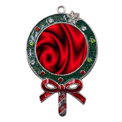 Background Red Color Swirl Metal X mas Lollipop With Crystal Ornament