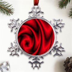 Background Red Color Swirl Metal Large Snowflake Ornament by Ravend