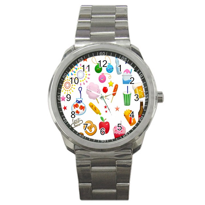 Summer Fair Food Goldfish Sport Metal Watch