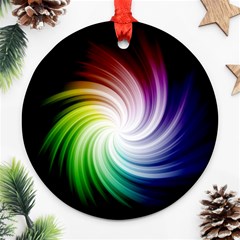 Rainbow Swirl Twirl Ornament (round) by Ravend