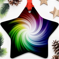 Rainbow Swirl Twirl Ornament (star) by Ravend