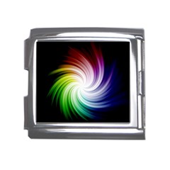 Rainbow Swirl Twirl Mega Link Italian Charm (18mm) by Ravend