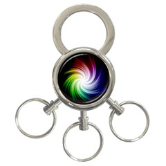 Rainbow Swirl Twirl 3-ring Key Chain by Ravend