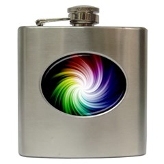 Rainbow Swirl Twirl Hip Flask (6 Oz) by Ravend