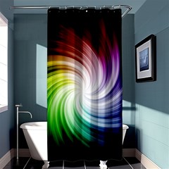 Rainbow Swirl Twirl Shower Curtain 36  X 72  (stall)  by Ravend