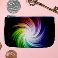 Rainbow Swirl Twirl Large Coin Purse by Ravend