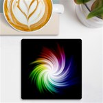 Rainbow Swirl Twirl UV Print Square Tile Coaster  Front